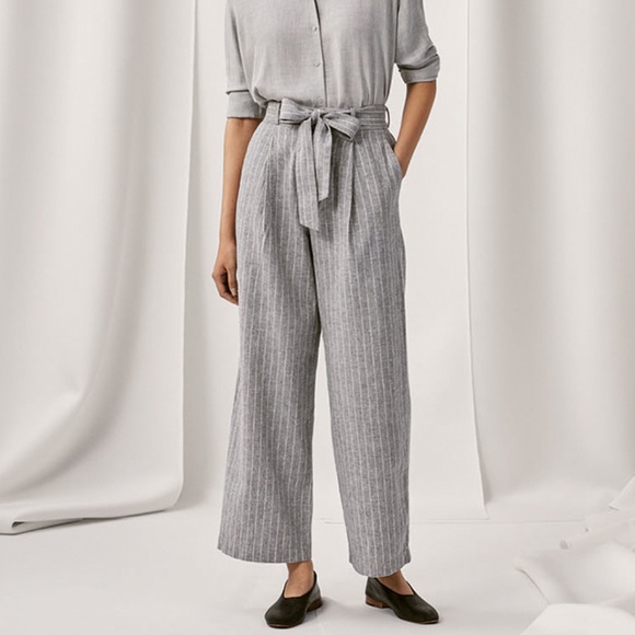 Striped linen trousers Uniqlo - Picture 1 of 2